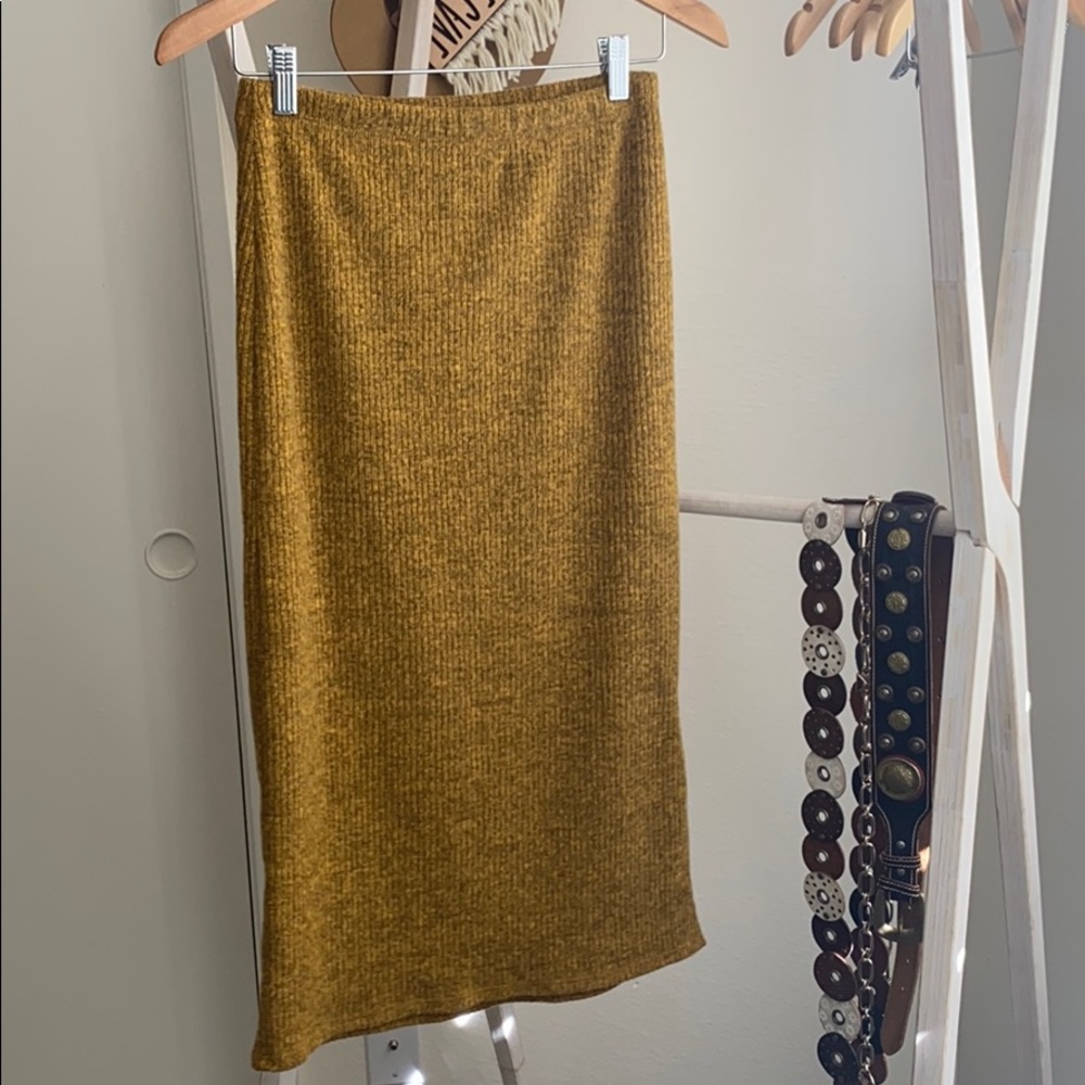 Mustard Yellow Sweater Skirt